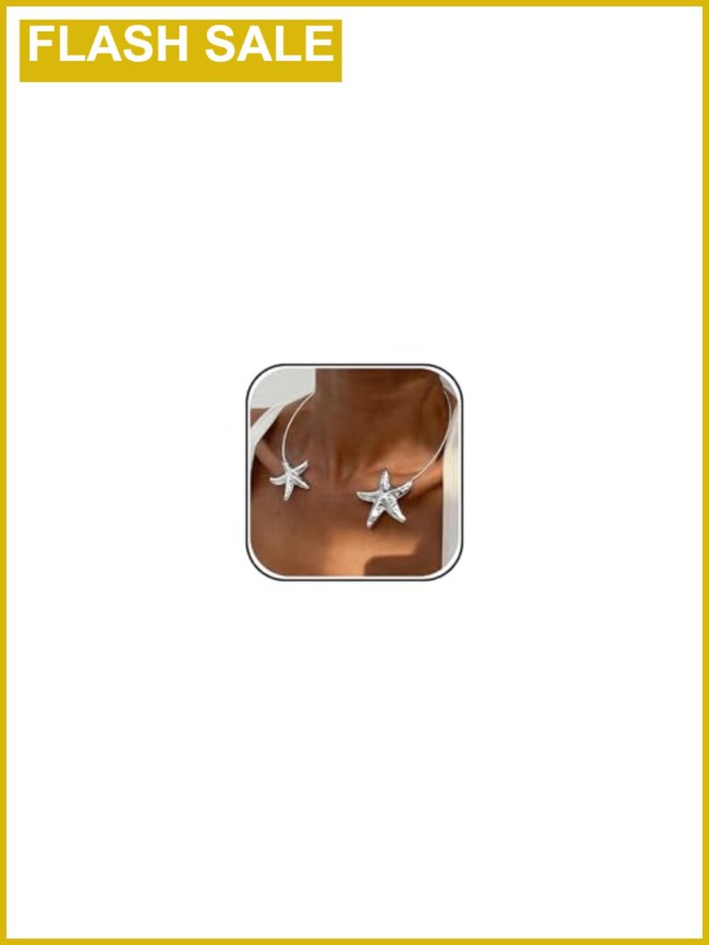 Egyptian Costume Statement Collar Choker Necklace for Women Silver Starfish